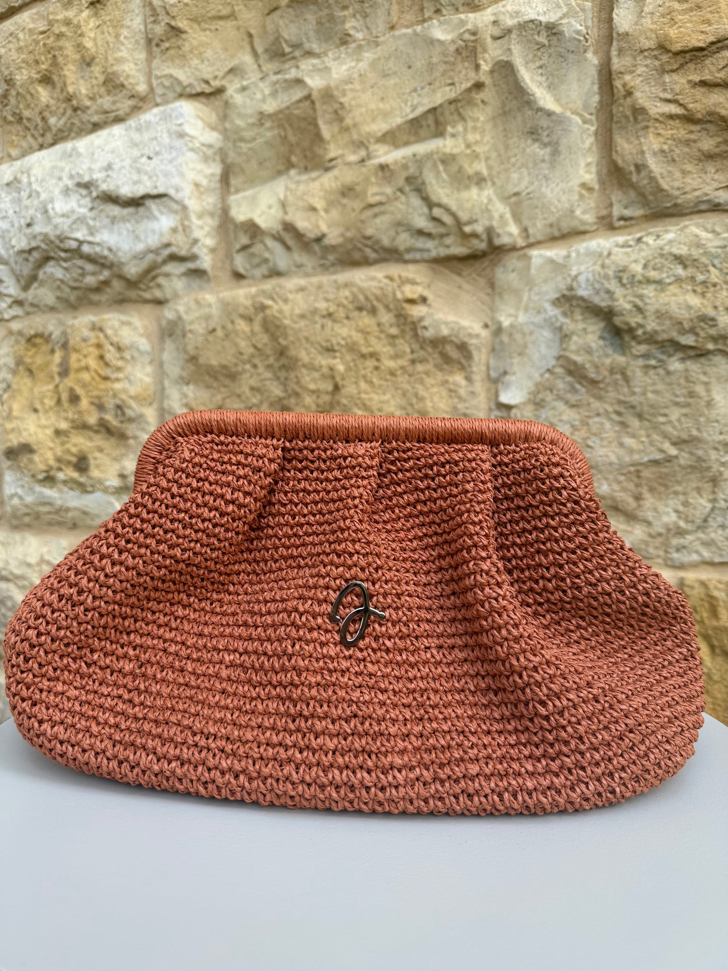 Cinnamon Raffia Bag