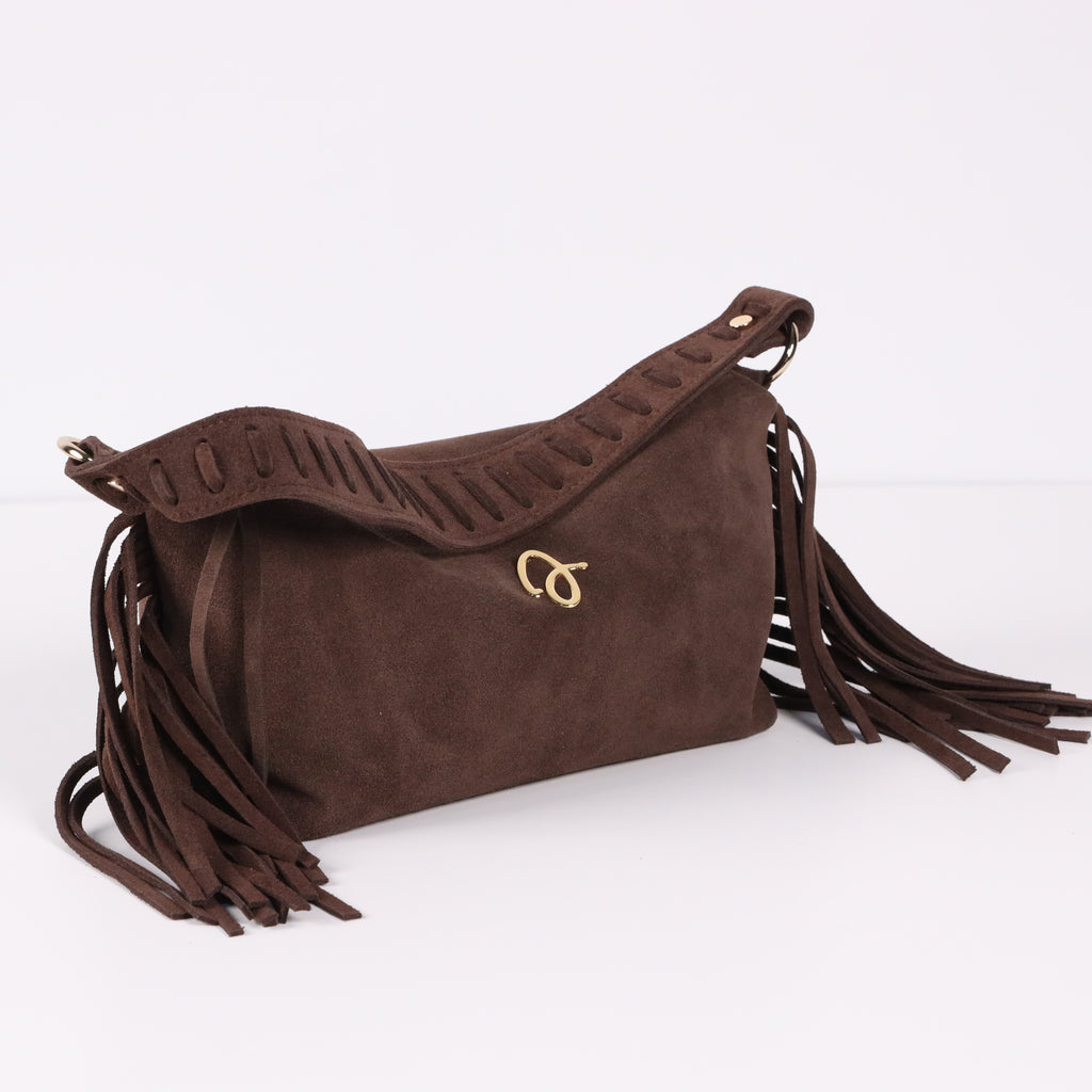 Brown Fringe Leather Bag