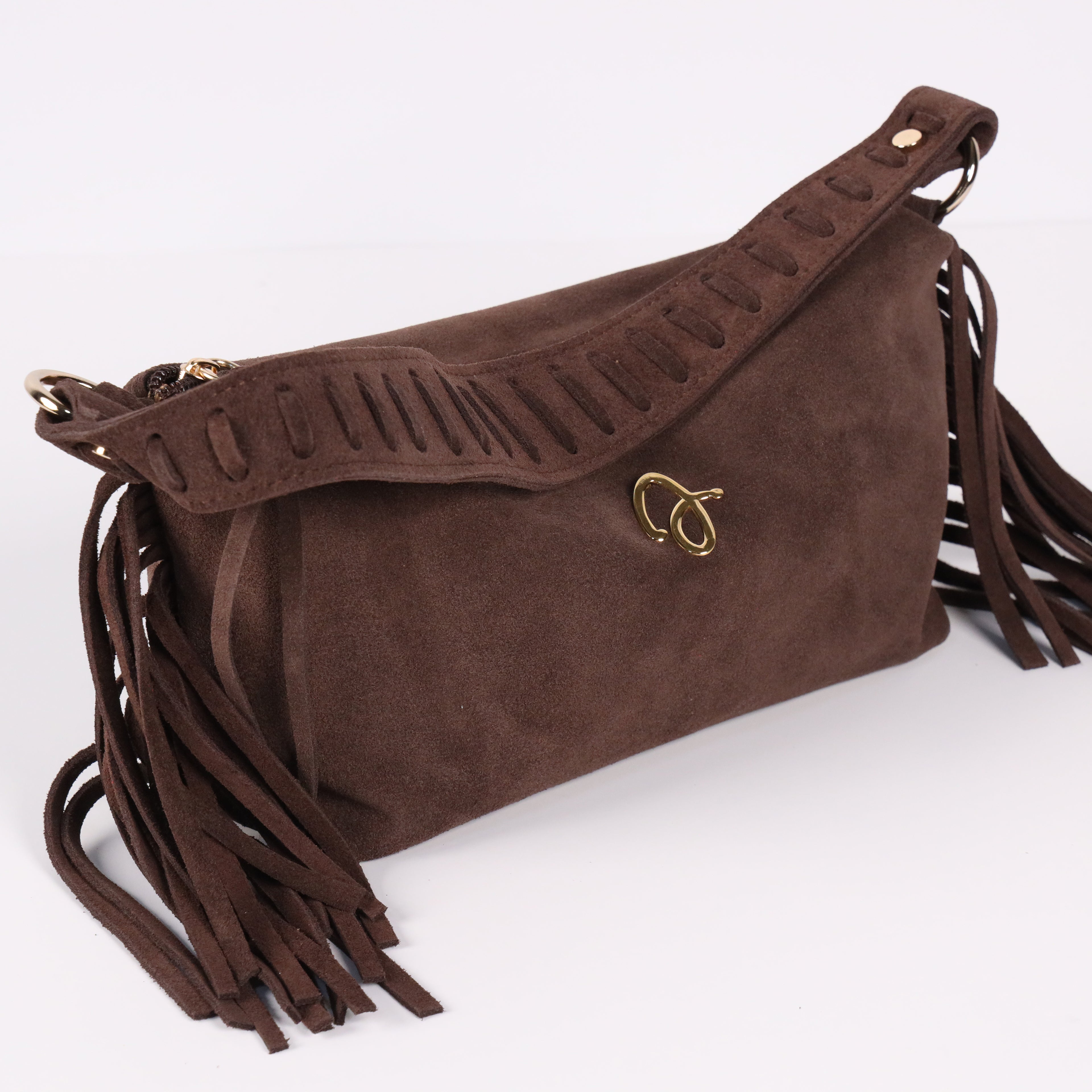 Brown Fringe Leather Bag