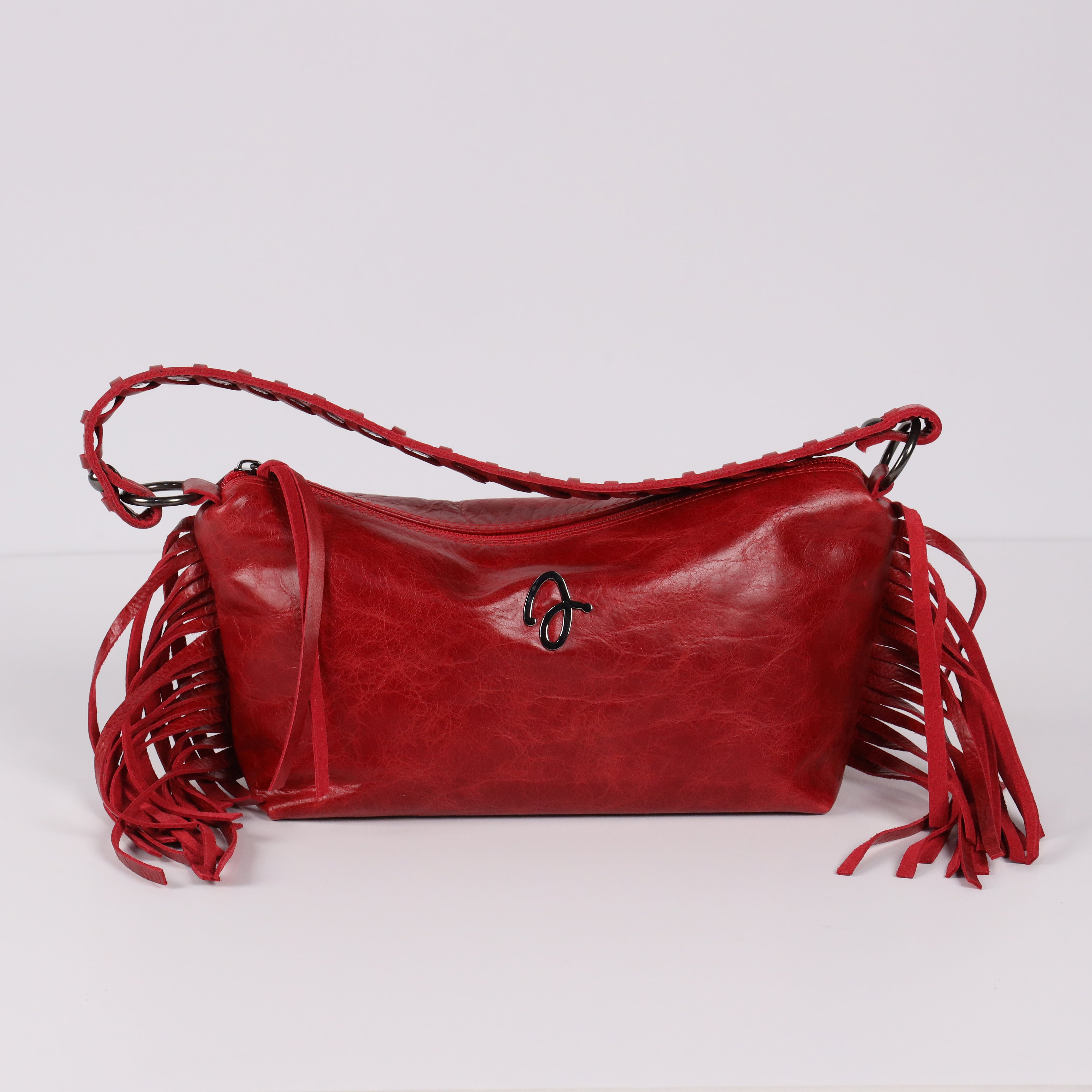 Red Fringe Leather Bag
