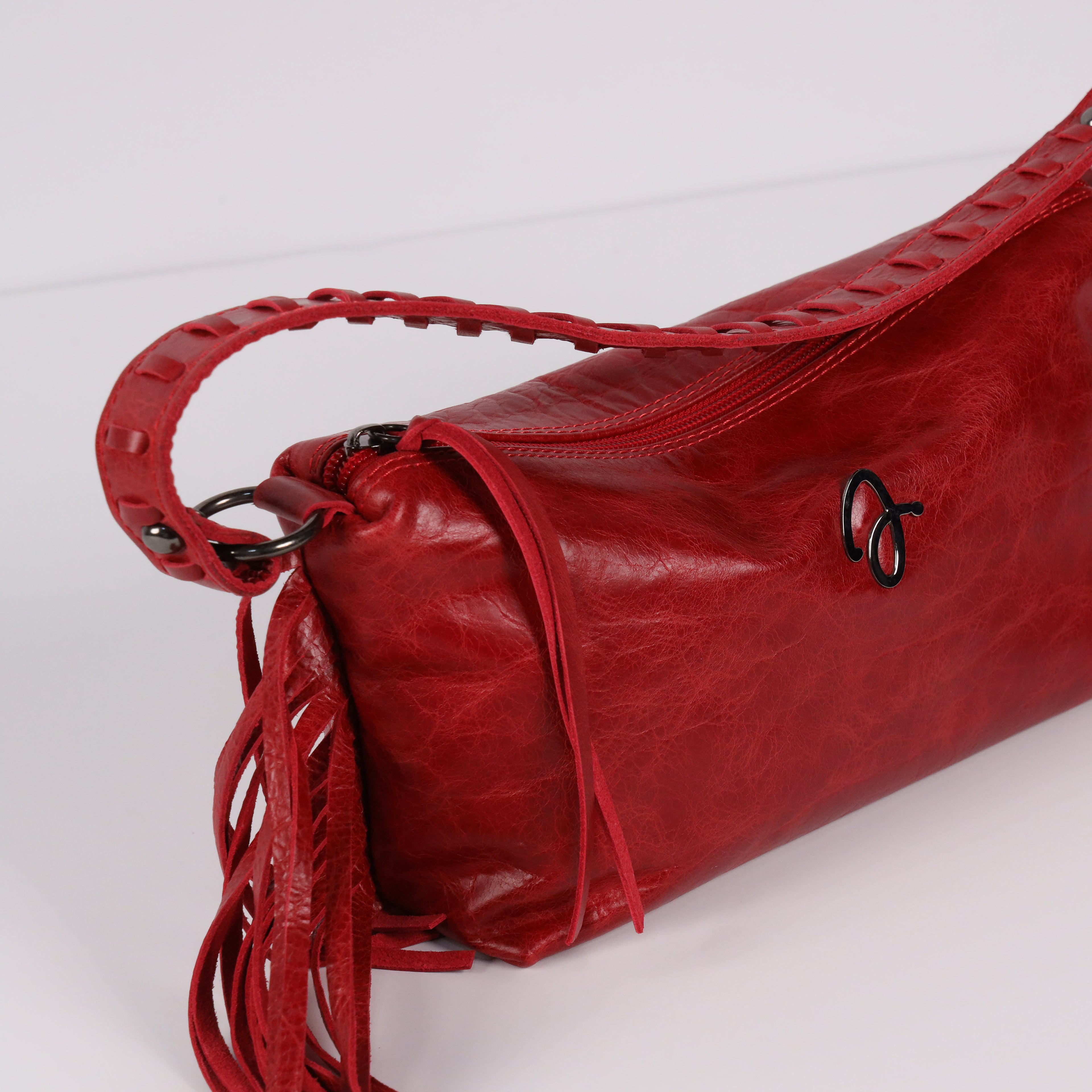 Red Fringe Leather Bag