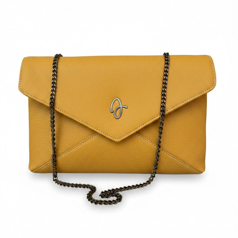 Yellow leather envelope
