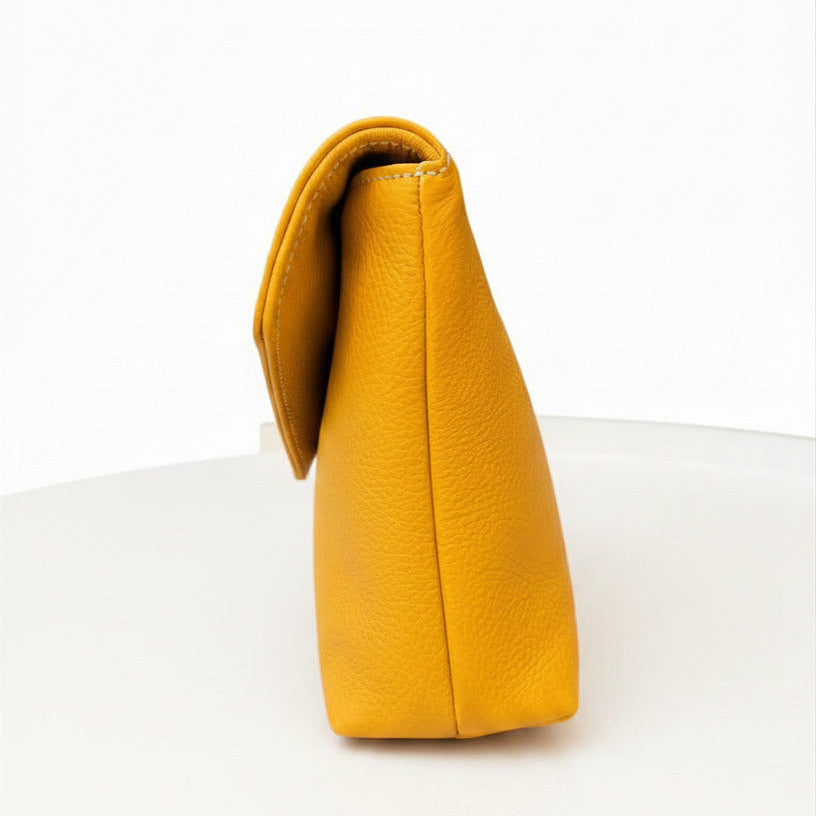 Yellow leather envelope