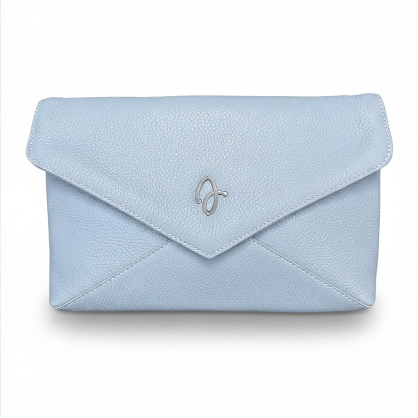 Light blue leather envelope