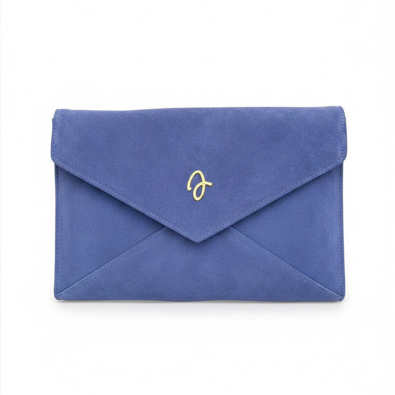Cobalt blue suede envelope