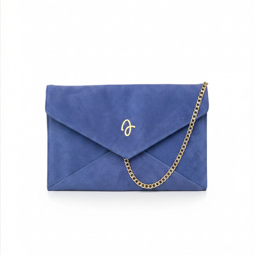 Cobalt blue suede envelope