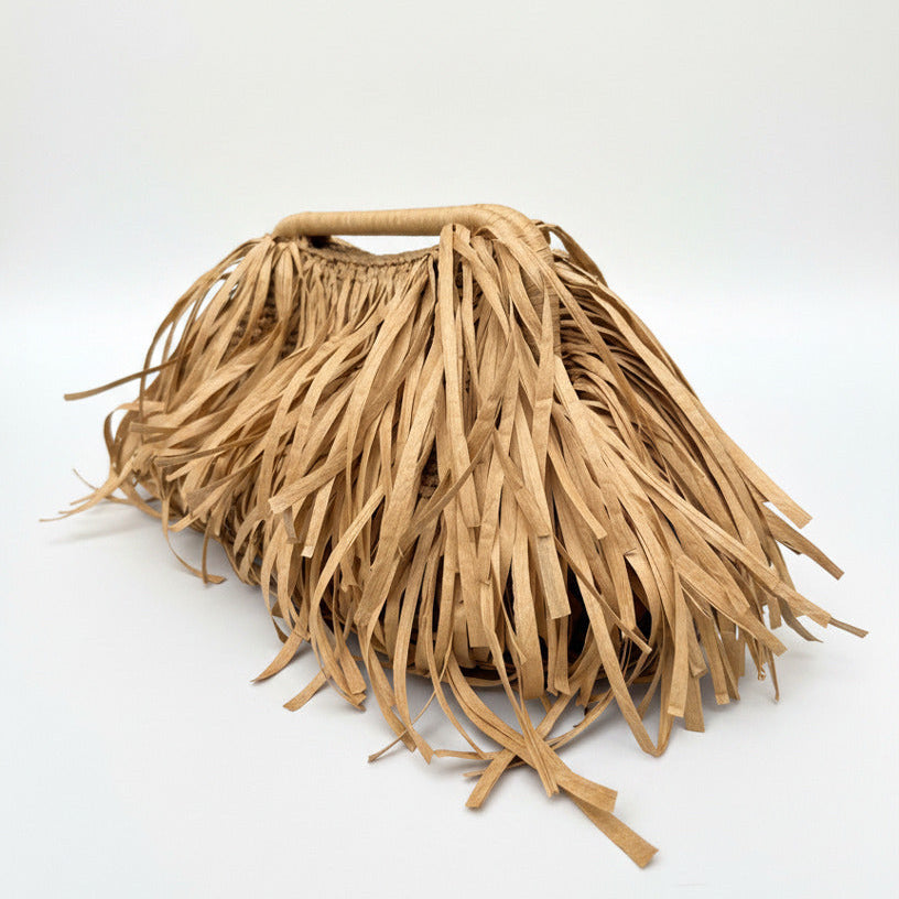 Natural Raffia with Fringes