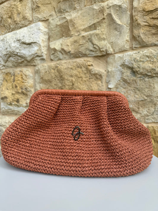 Cinnamon Raffia Bag