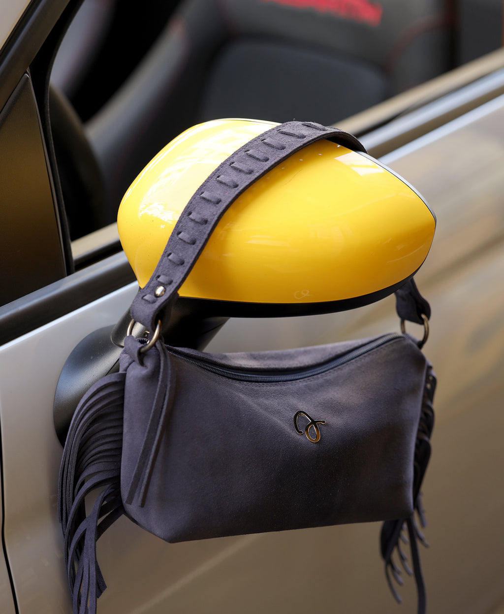 Blue Fringe Leather Bag