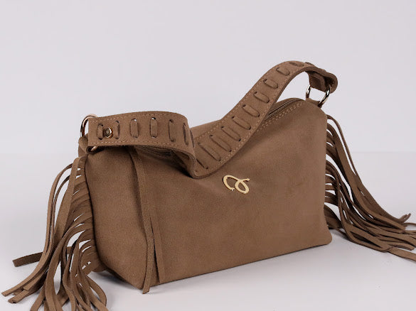 Camel Fringe Leather Bag