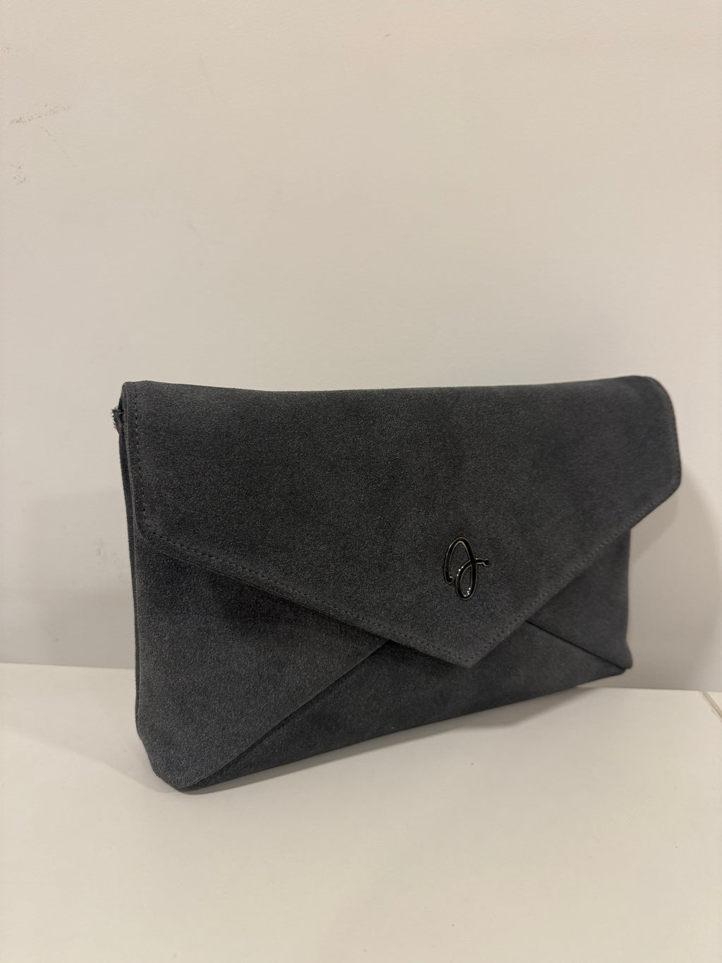 Grey Suede Envelope